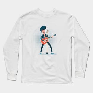 Cartoon rock guitarist Long Sleeve T-Shirt